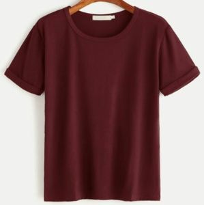 Rolled Cuff Basic Tee